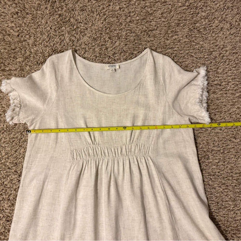 Umgee Linen Short Sleeve Dress with Fringe Details - Picture 11 of 14